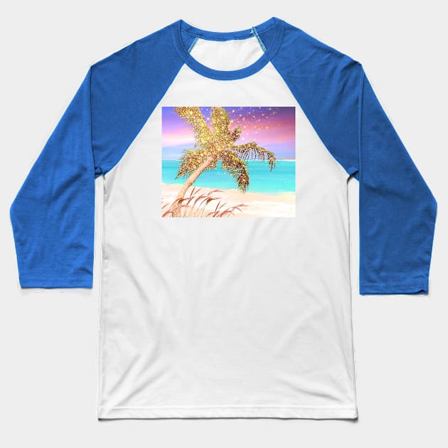 Starlight Beach At Sunset Baseball T-Shirt by LittleBean